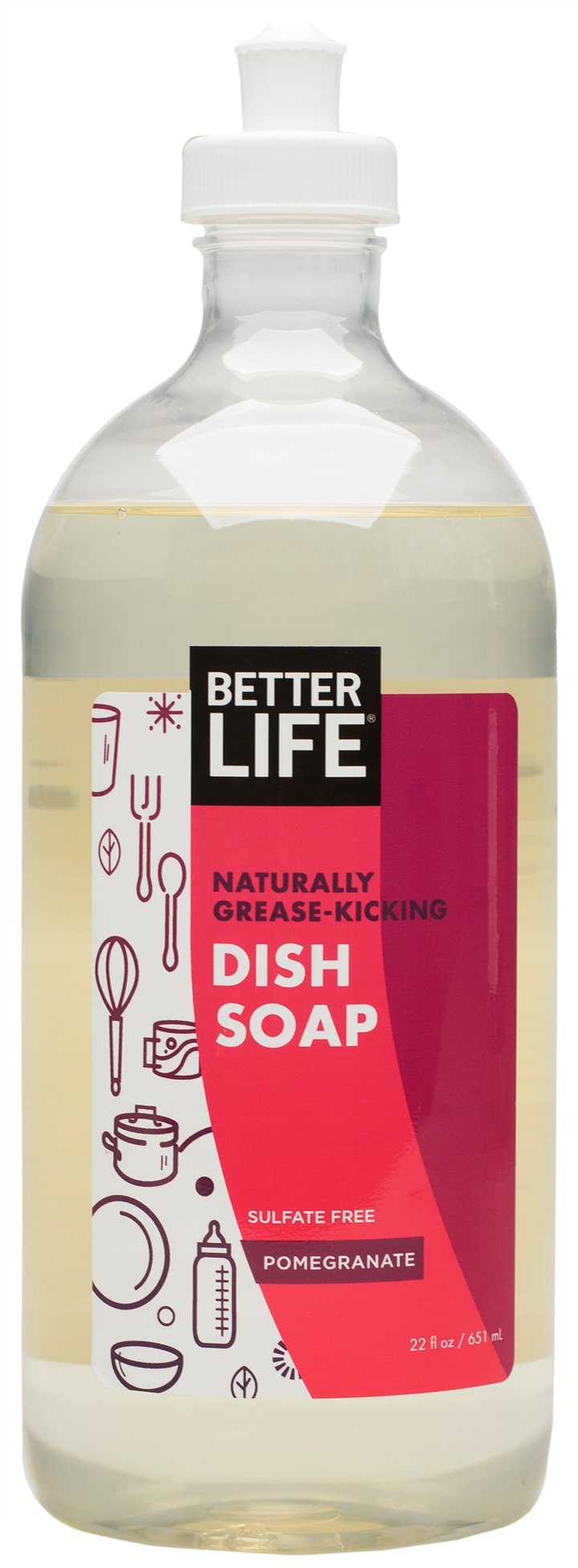 Better Life Liquid Dishwashing Soap for Home & Kitchen Sink - No Gloves Required Kitchen Soap for Sensitive Skin, Unscented, 22 Fl Oz
