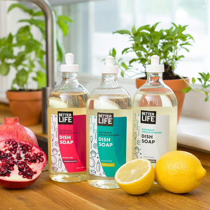 Better Life Liquid Dishwashing Soap for Home & Kitchen Sink - No Gloves Required Kitchen Soap for Sensitive Skin, Unscented, 22 Fl Oz