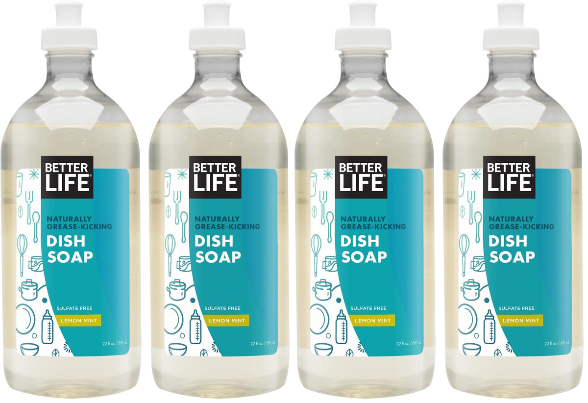 Better Life Liquid Dishwashing Soap for Home & Kitchen Sink - No Gloves Required Kitchen Soap for Sensitive Skin, Unscented, 22 Fl Oz