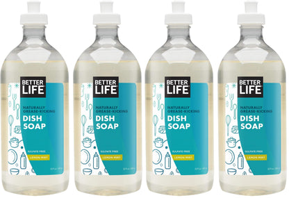 Better Life Liquid Dishwashing Soap for Home & Kitchen Sink - No Gloves Required Kitchen Soap for Sensitive Skin, Unscented, 22 Fl Oz